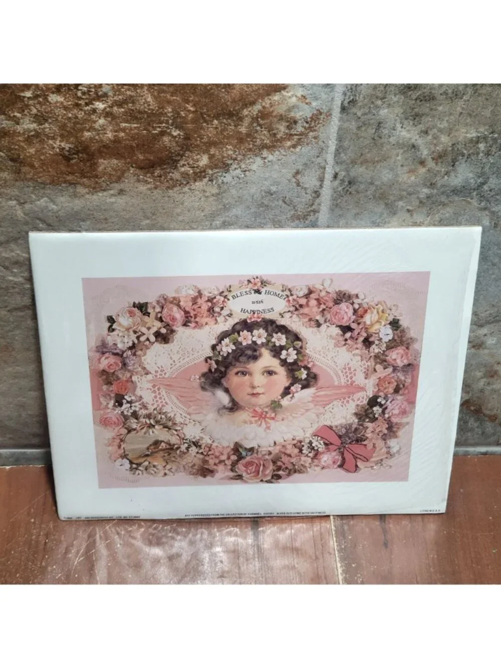 Vintage Unframed Bless Our Home with Happiness Art Print 1993 Thomas Cathey